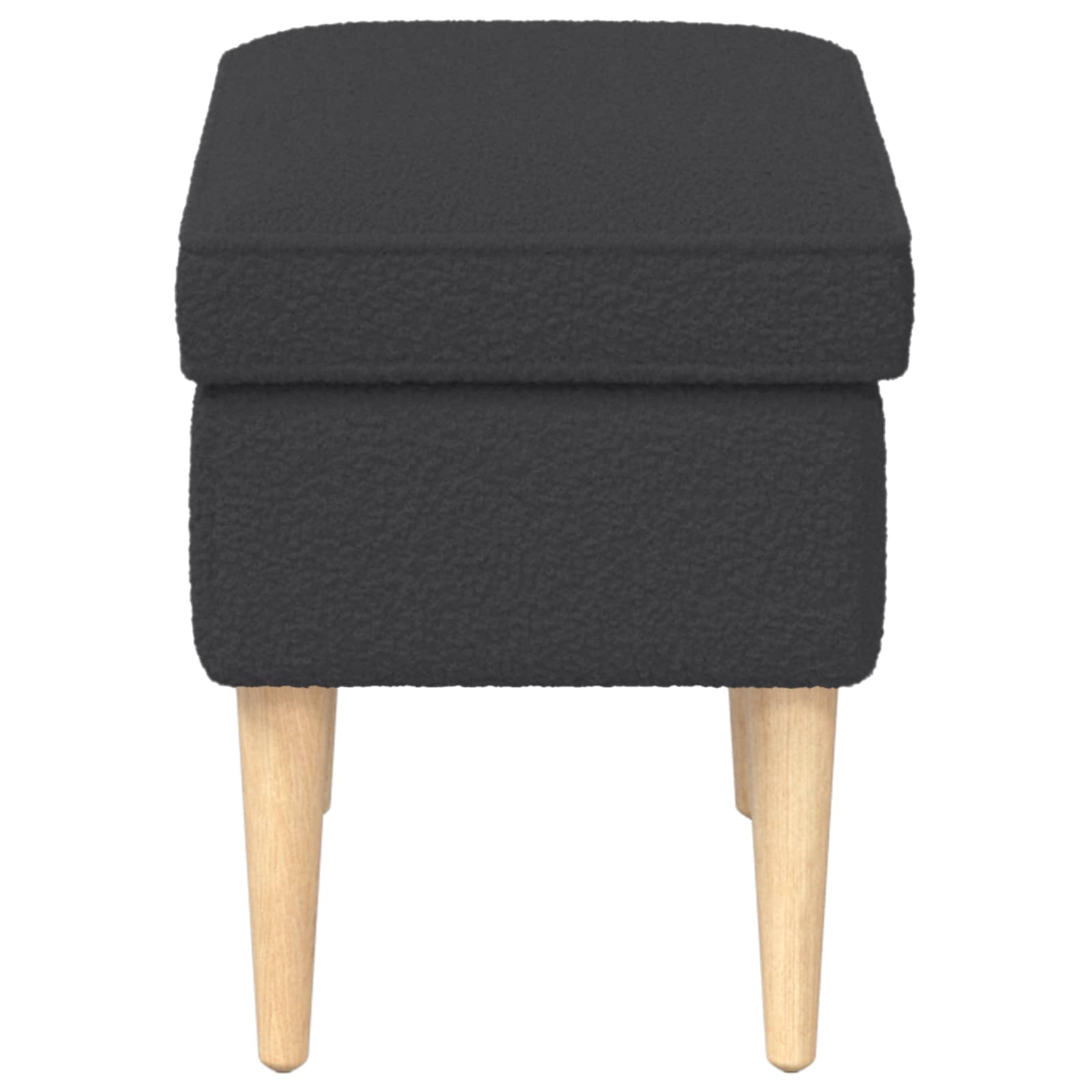 Hocker Dunkelgrau 55 x 35 x 41 cm Bouclé