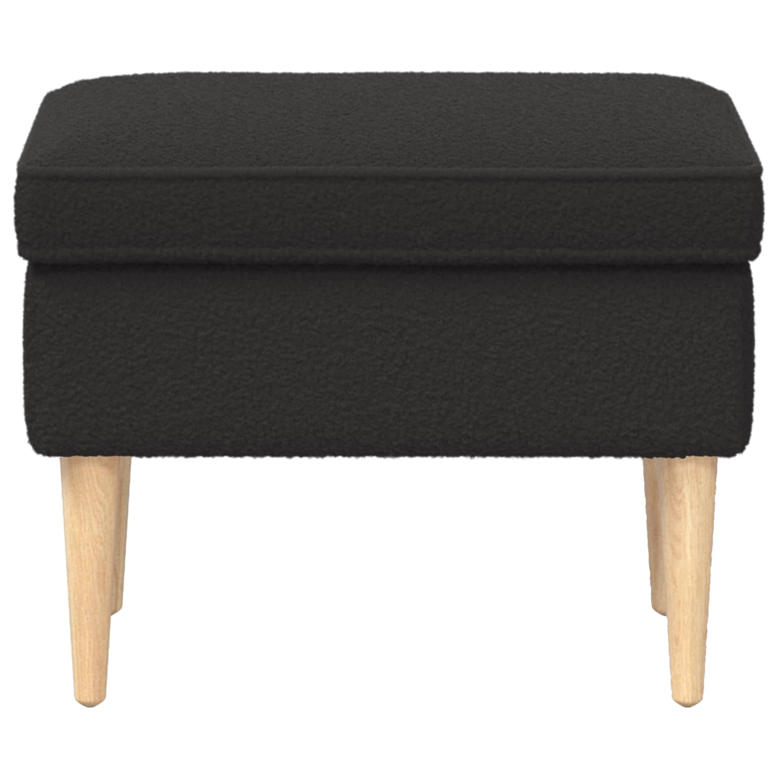 Hocker Schwarz 55 x 35 x 41 cm Bouclé