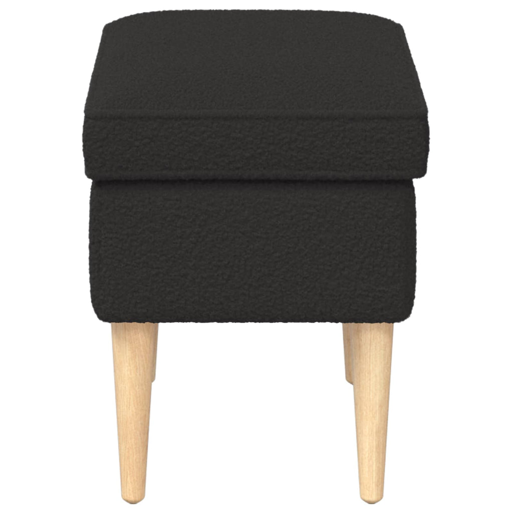 Hocker Schwarz 55 x 35 x 41 cm Bouclé