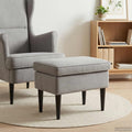 Hocker Hellgrau 55 x 35 x 41 cm Samt