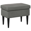 Hocker Dunkelgrau 55 x 35 x 41 cm Samt
