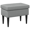 Hocker Hellgrau 55 x 35 x 41 cm Stoff