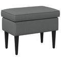 Hocker Dunkelgrau 55 x 35 x 41 cm Stoff