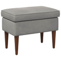 Hocker Hellgrau 55 x 35 x 41 cm Samt