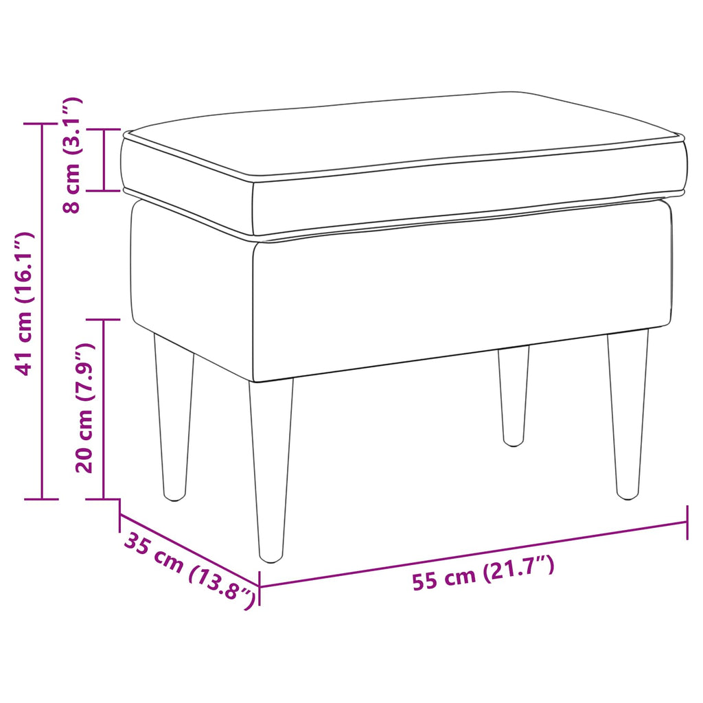 Hocker Rosa 55 x 35 x 41 cm Samt
