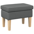 Hocker Dunkelgrau 55 x 35 x 41 cm Stoff