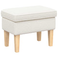 Hocker Creme 55 x 35 x 41 cm Bouclé
