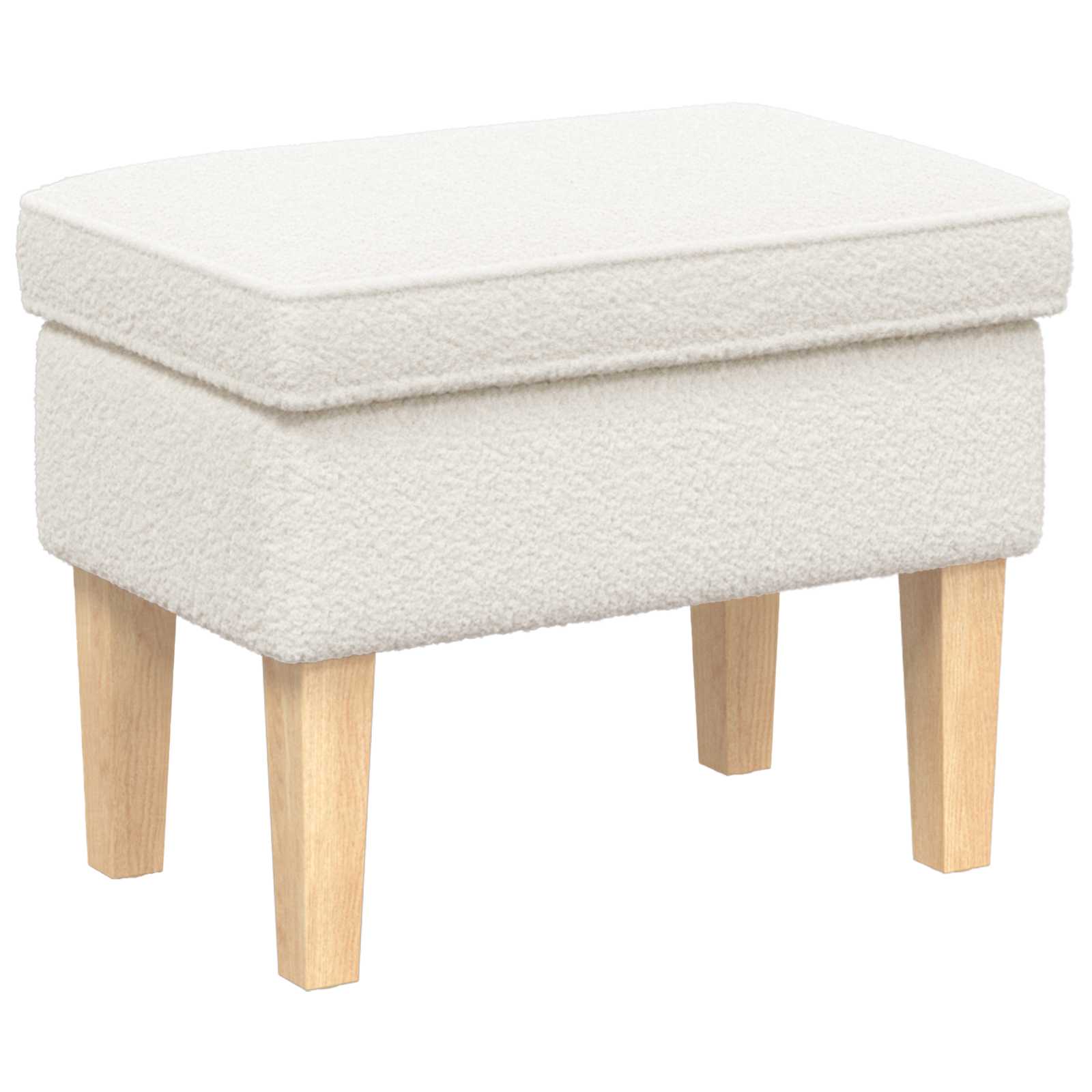 Hocker Creme 55 x 35 x 41 cm Bouclé