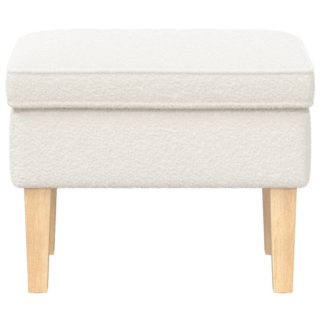 Hocker Creme 55 x 35 x 41 cm Bouclé