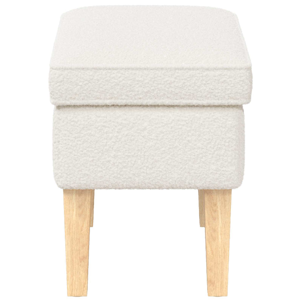 Hocker Creme 55 x 35 x 41 cm Bouclé