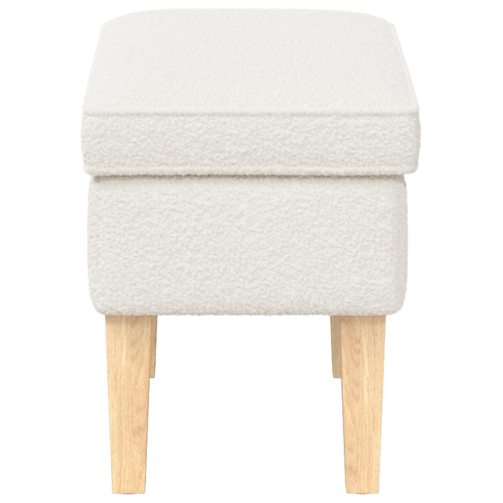 Hocker Creme 55 x 35 x 41 cm Bouclé