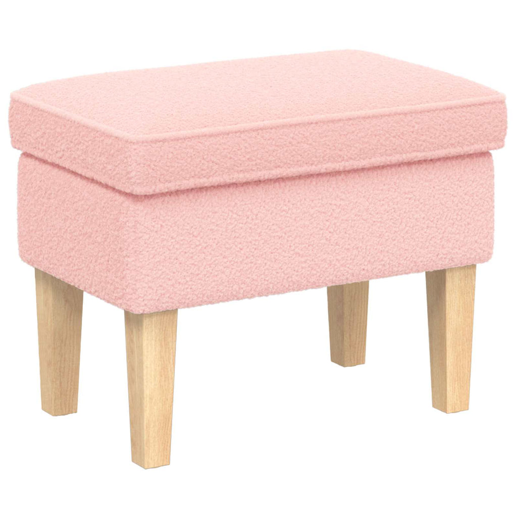 Hocker Rosa 55 x 35 x 41 cm Bouclé