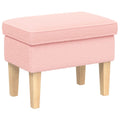 Hocker Rosa 55 x 35 x 41 cm Bouclé