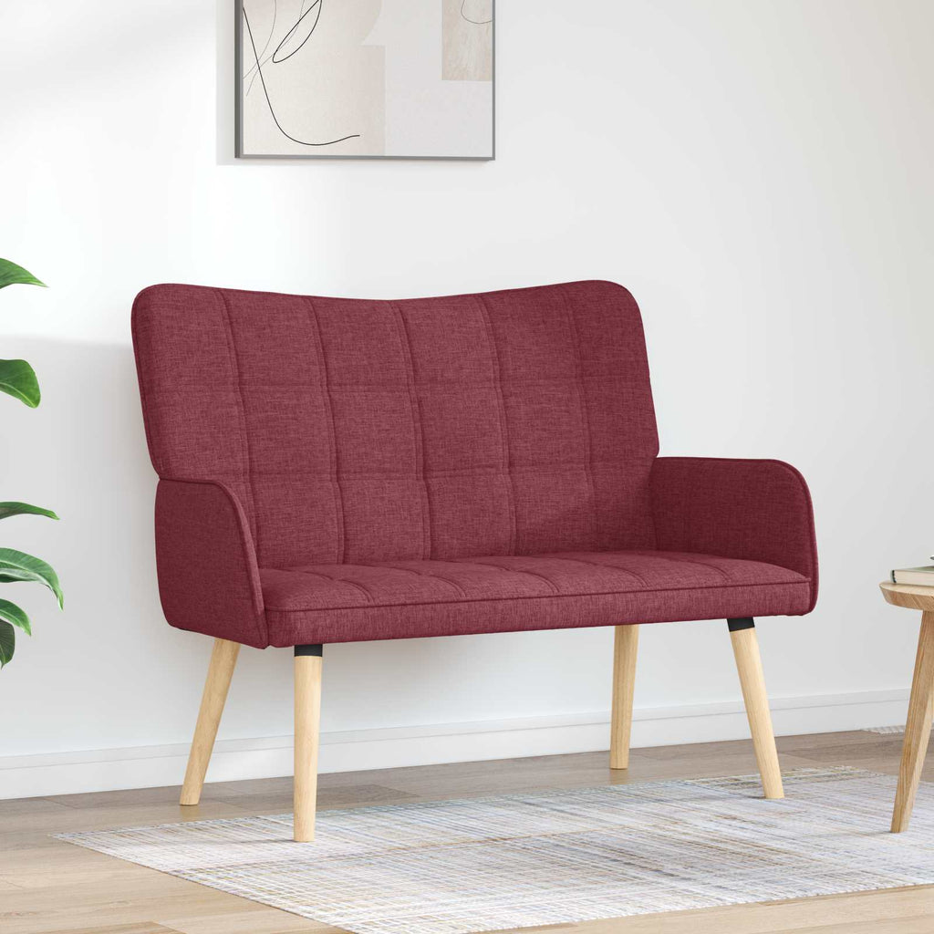 2-Sitzer Sofa Weinrot 115 x 61 x 87 cm Stoff
