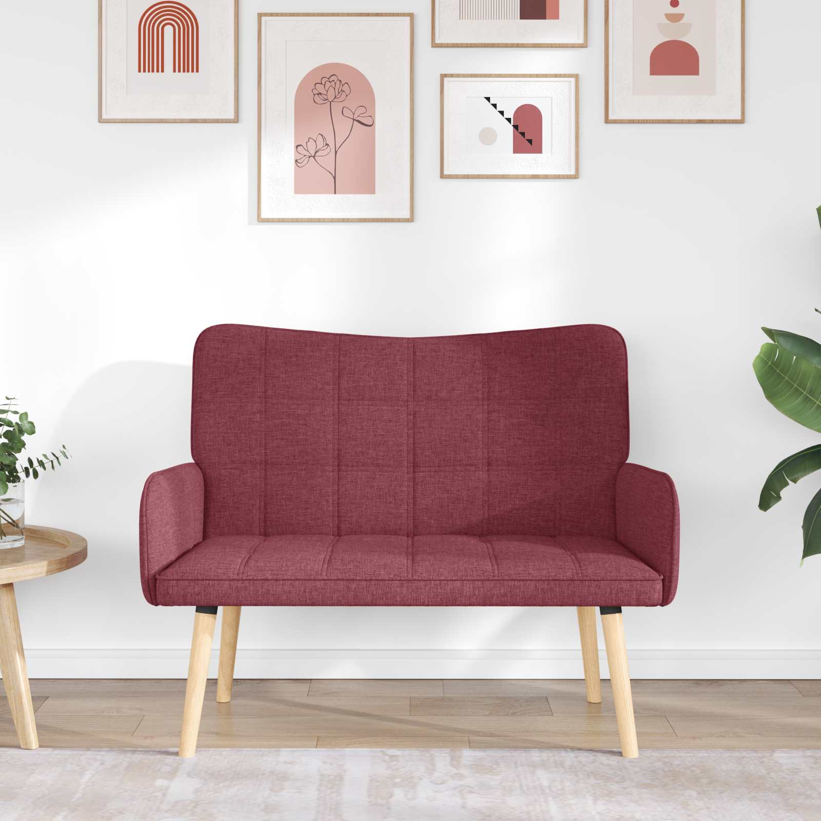 2-Sitzer Sofa Weinrot 115 x 61 x 87 cm Stoff