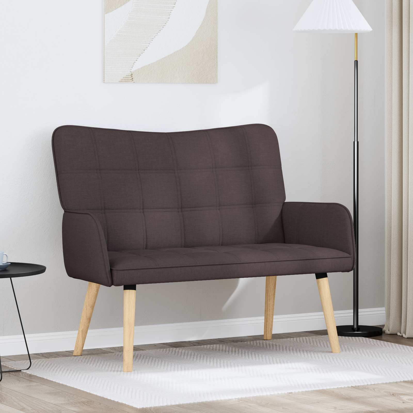 2-Sitzer Sofa Dunkelbraun 115 x 61 x 87 cm Stoff