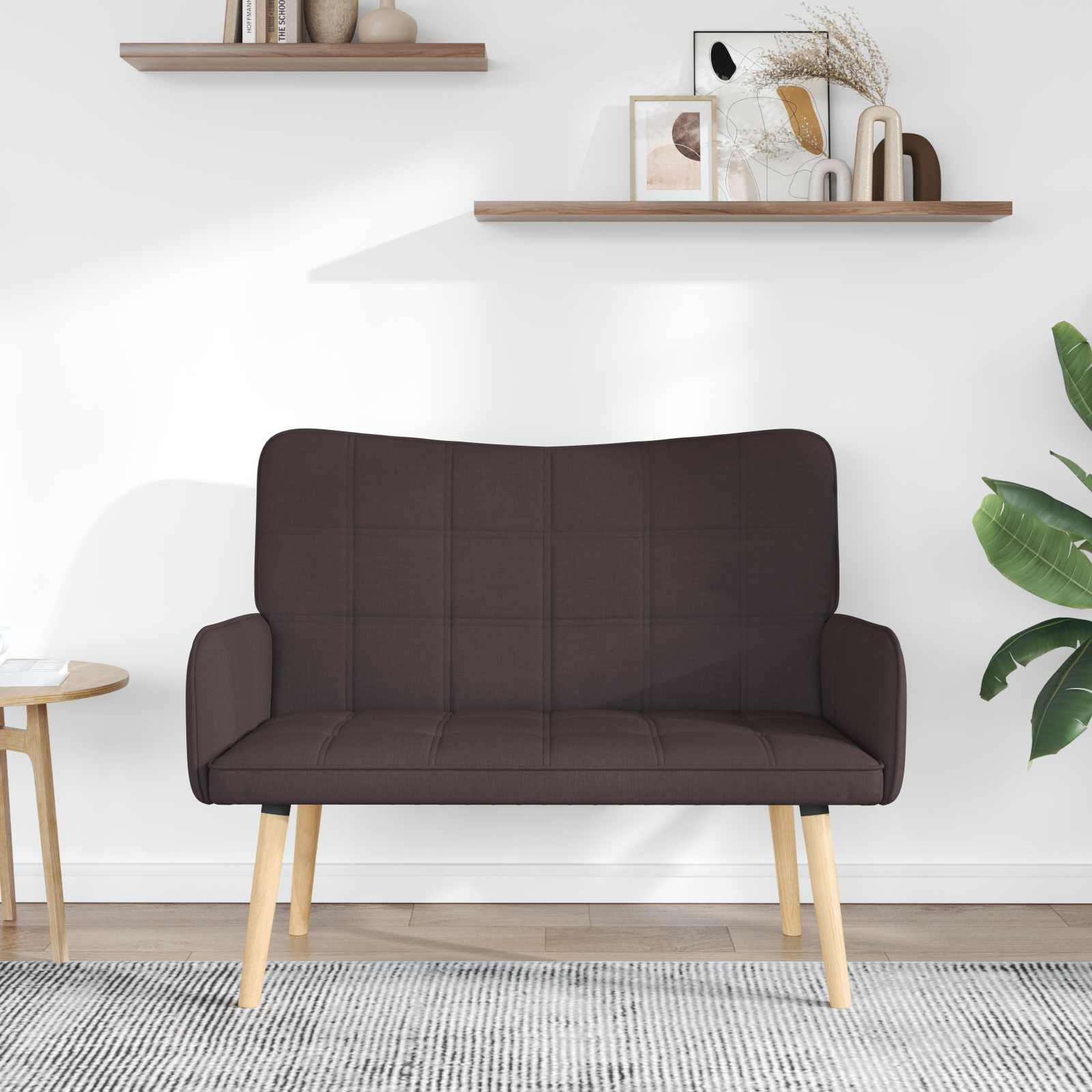 2-Sitzer Sofa Dunkelbraun 115 x 61 x 87 cm Stoff