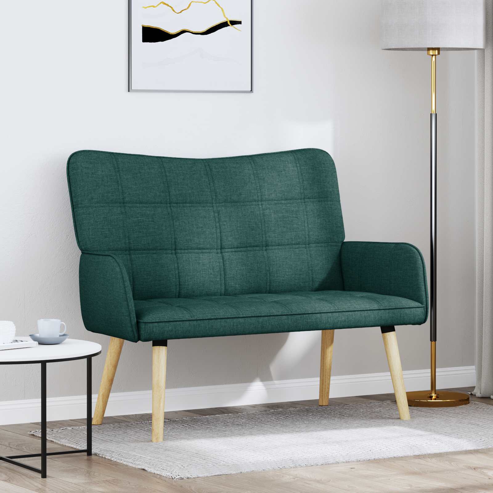 2-Sitzer Sofa Dunkelgrün 115 x 61 x 87 cm Stoff