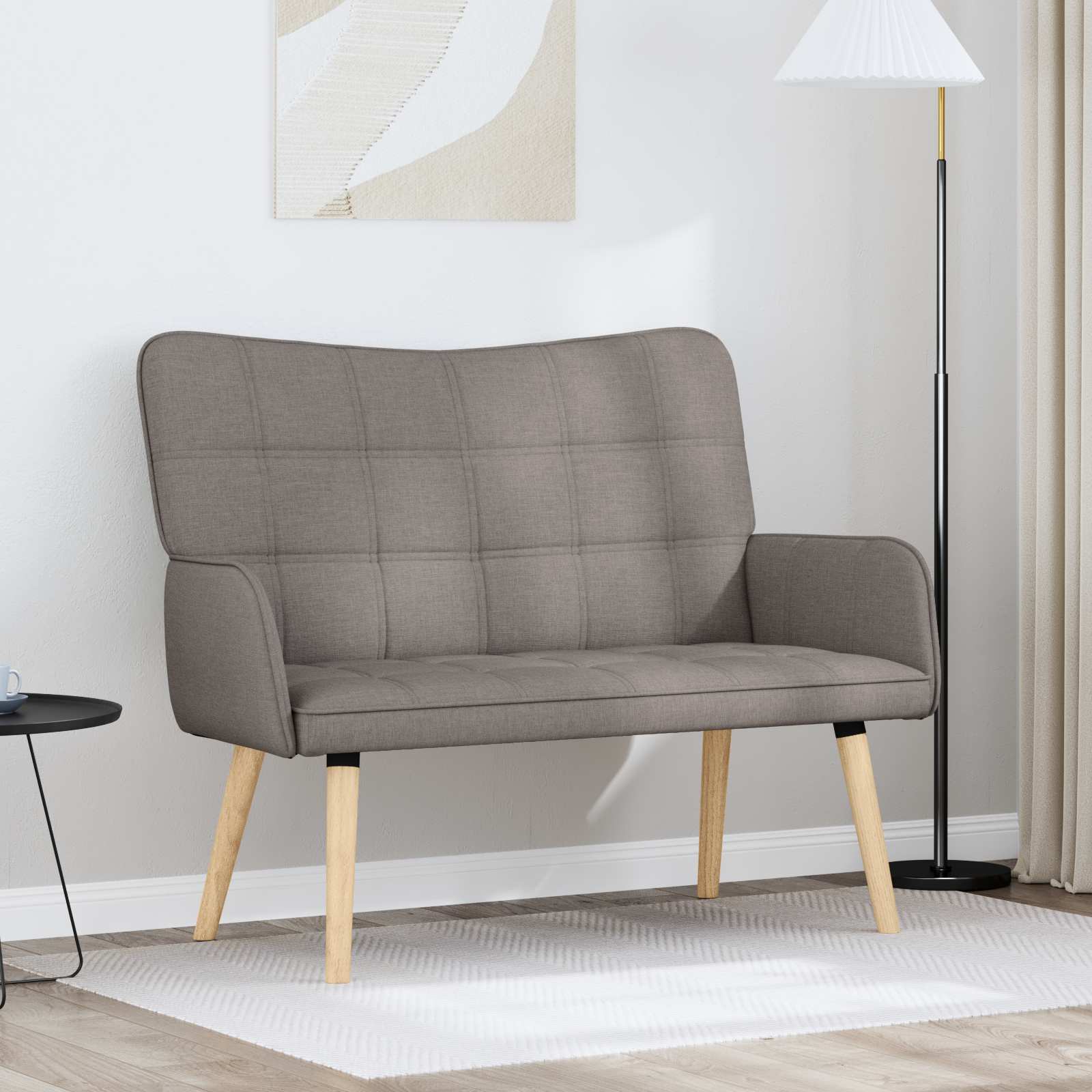 2-Sitzer Sofa Taupe 115 x 61 x 87 cm Stoff