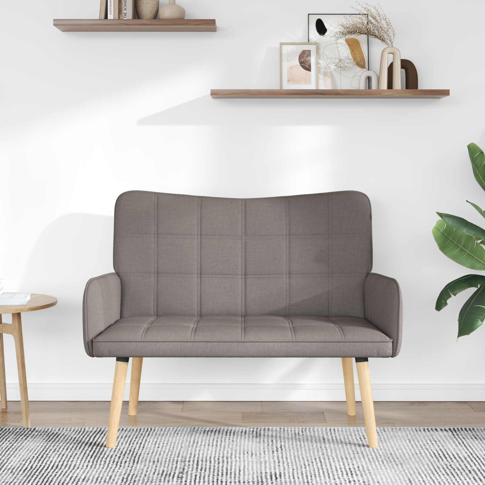 2-Sitzer Sofa Taupe 115 x 61 x 87 cm Stoff