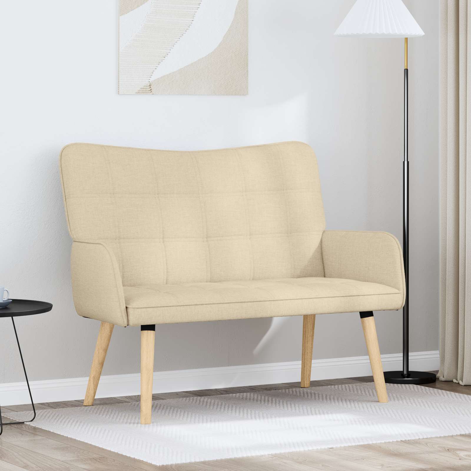 2-Sitzer Sofa Creme 115 x 61 x 87 cm Stoff