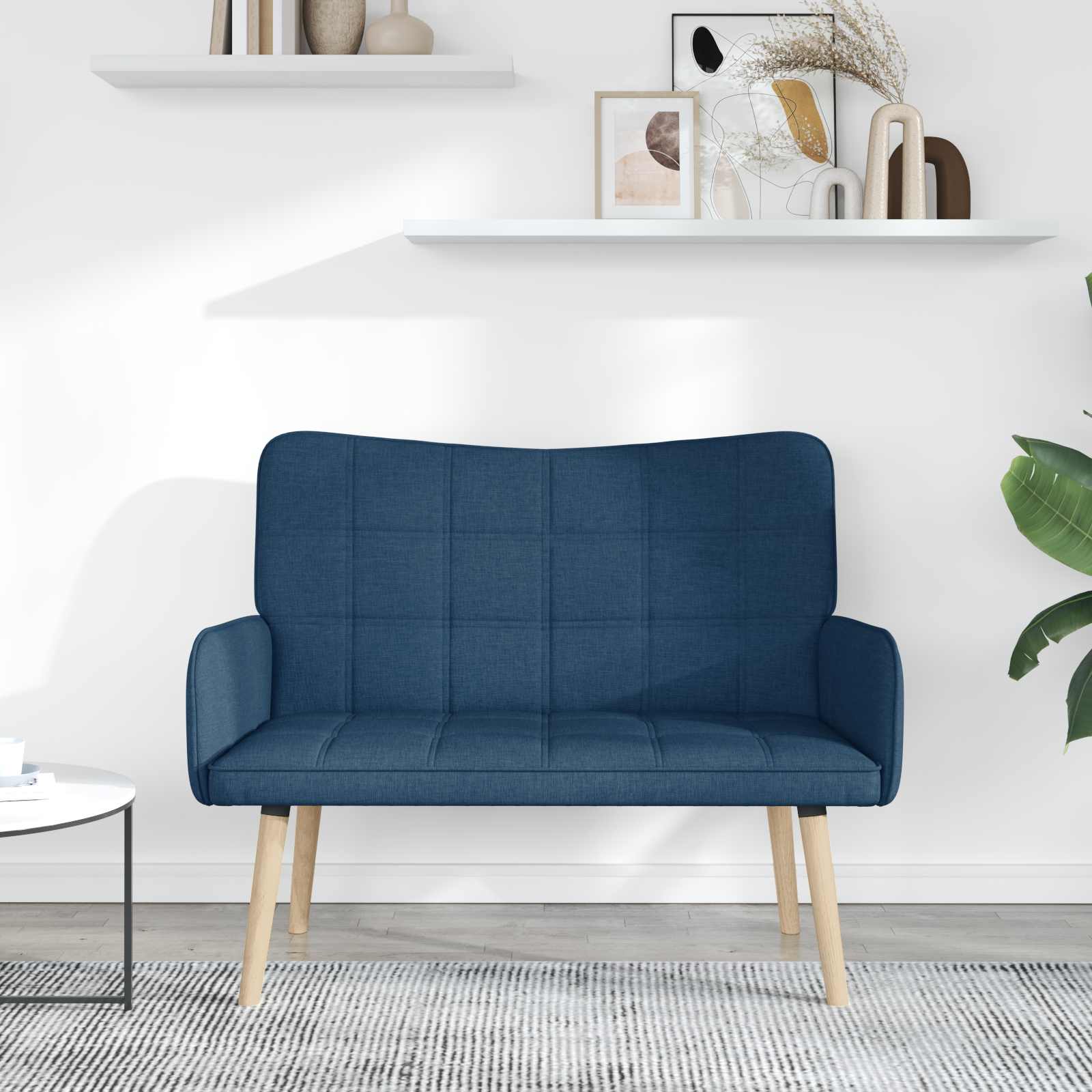 2-Sitzer Sofa Blau 115 x 61 x 87 cm Stoff