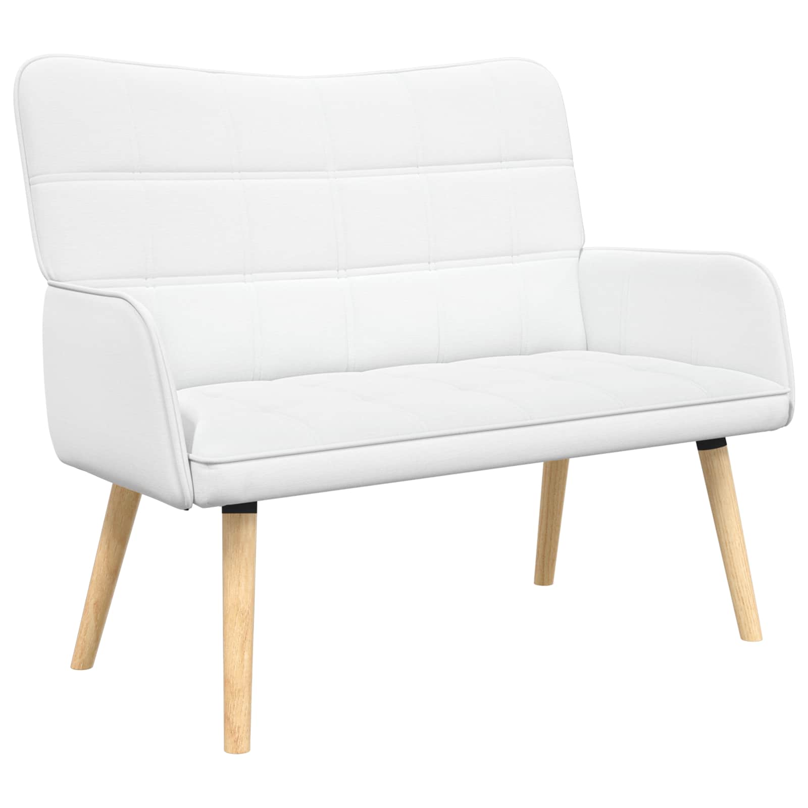 2-Sitzer Sofa Weiß 115 x 61 x 87 cm Stoff