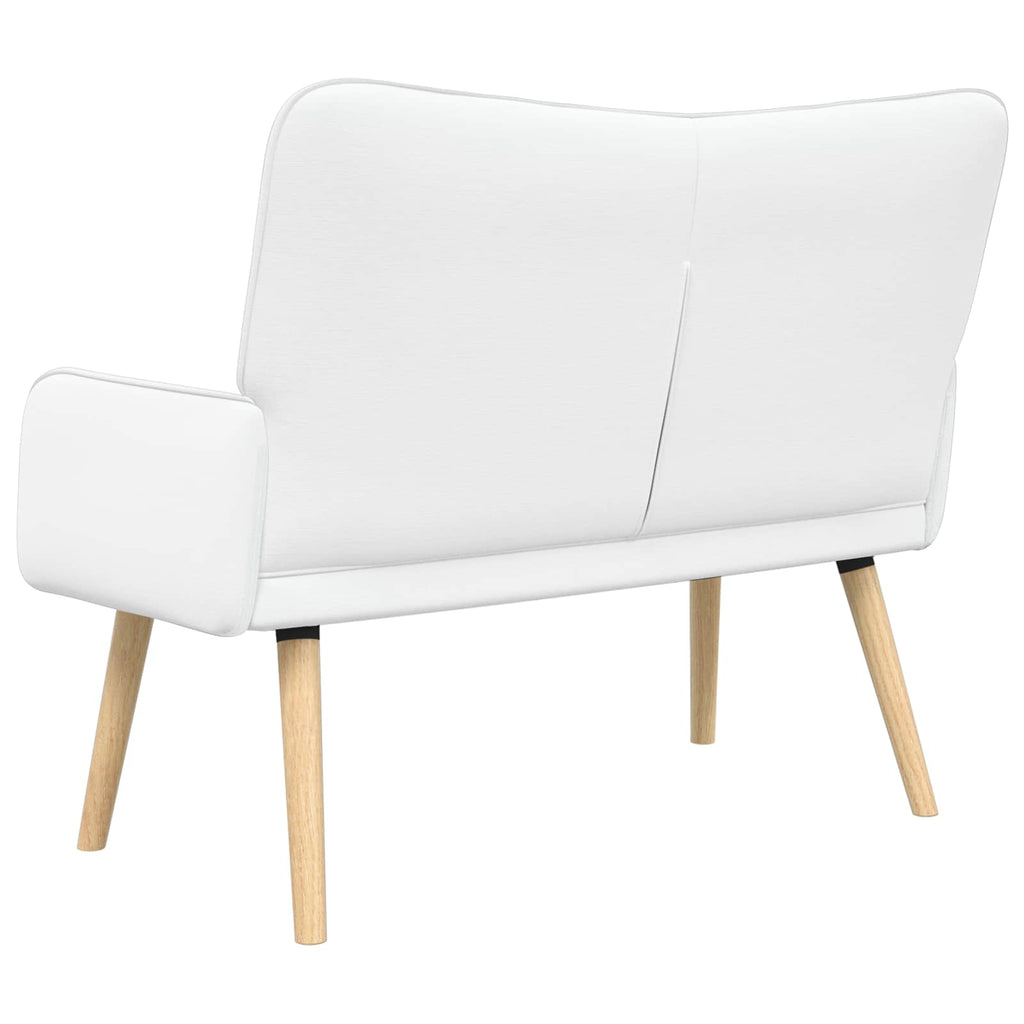 2-Sitzer Sofa Weiß 115 x 61 x 87 cm Stoff