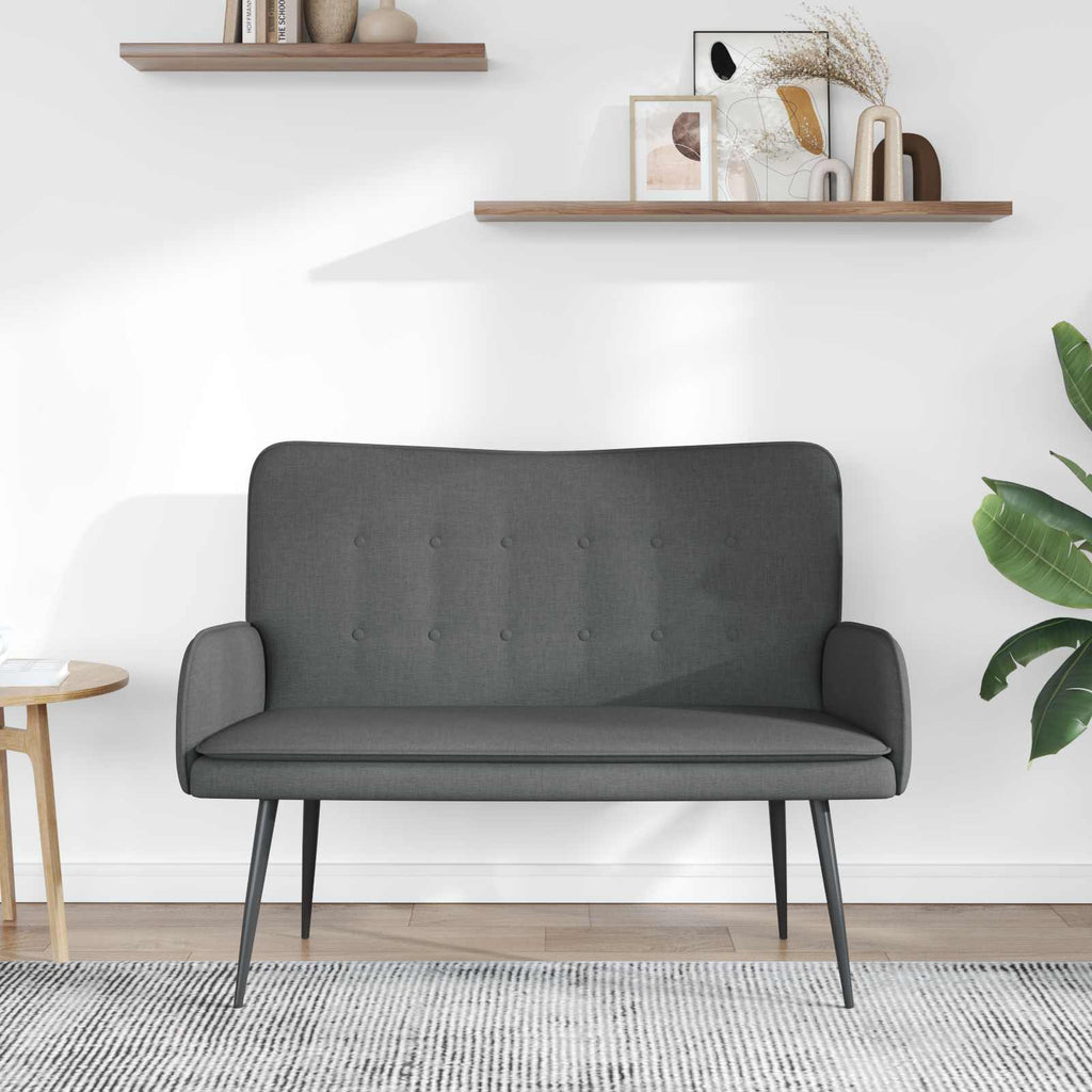 2-Sitzer Sofa Dunkelgrau 115 x 61 x 87 cm Stoff