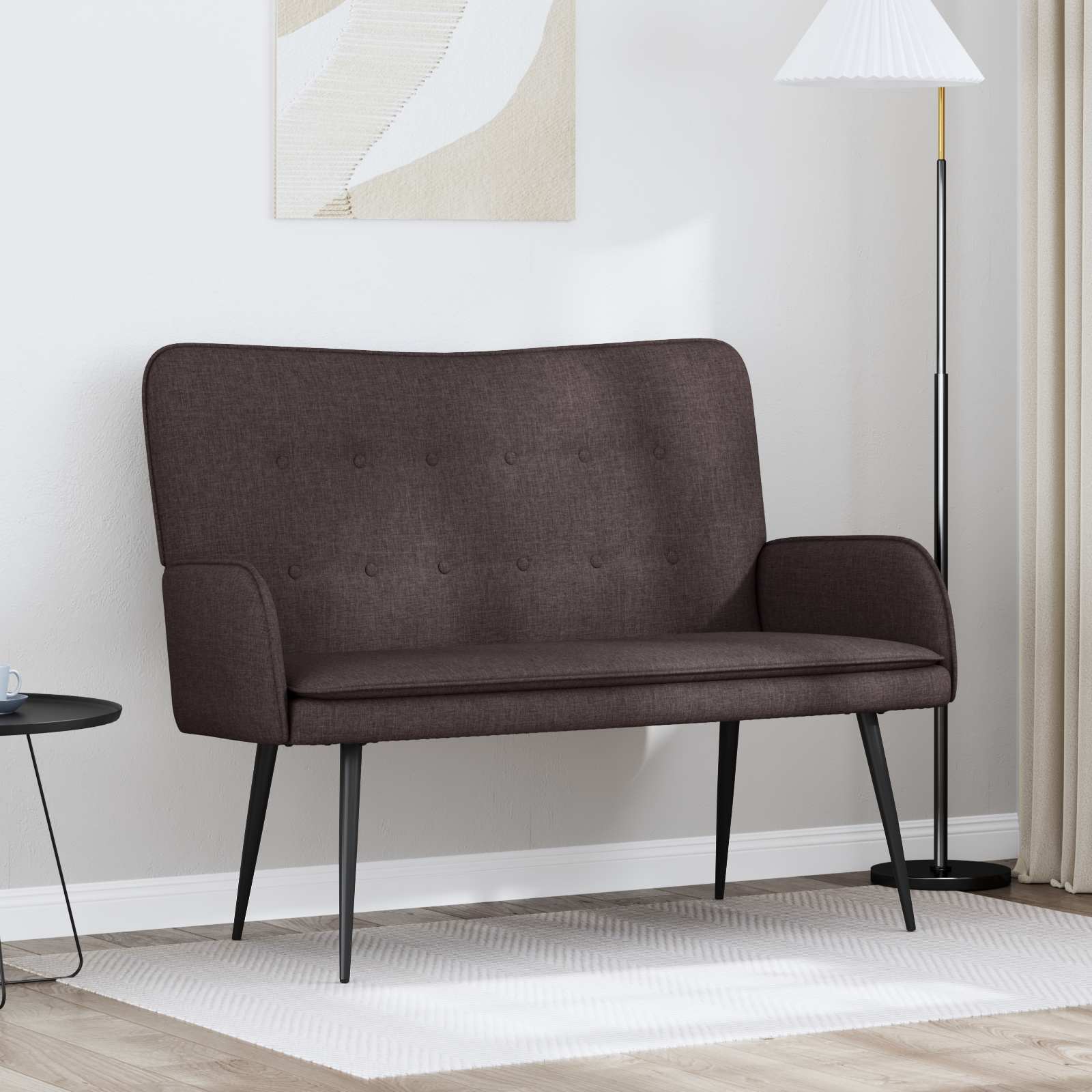 2-Sitzer Sofa Dunkelbraun 115 x 61 x 87 cm Stoff
