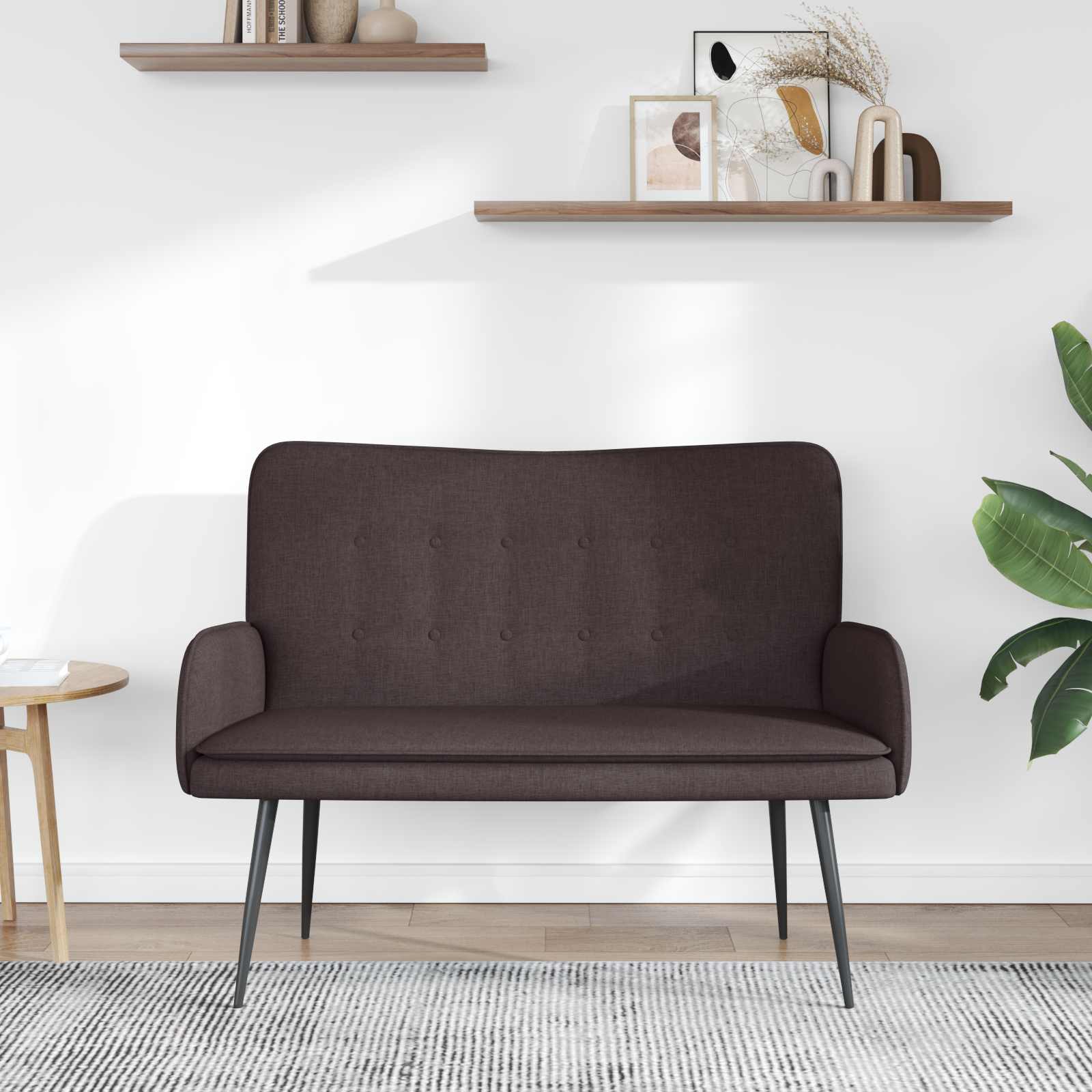 2-Sitzer Sofa Dunkelbraun 115 x 61 x 87 cm Stoff