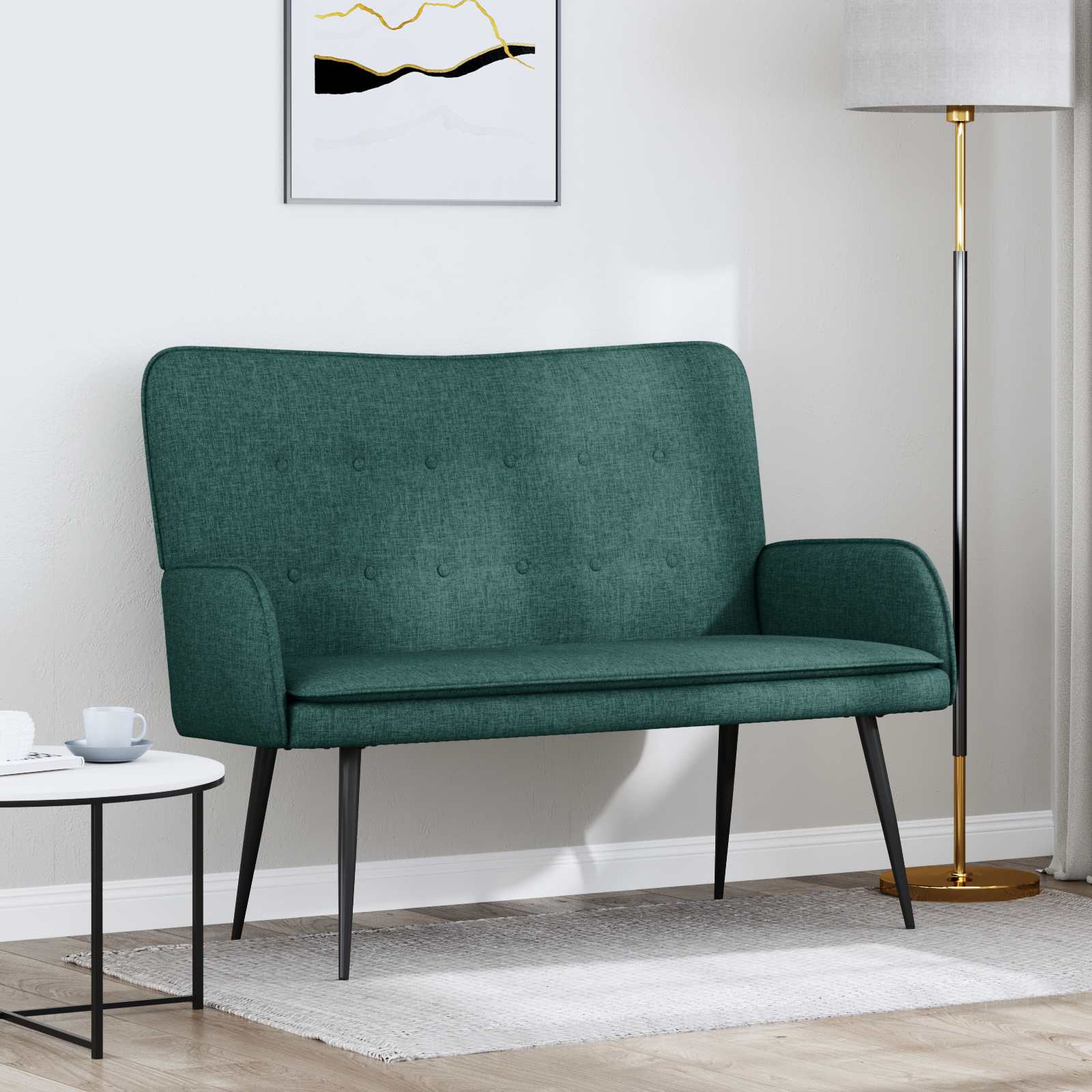 2-Sitzer Sofa Dunkelgrün 115 x 61 x 87 cm Stoff