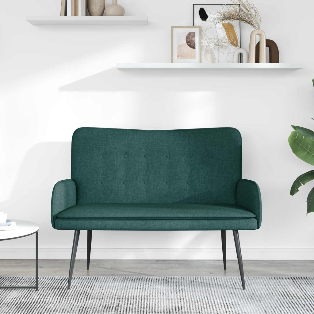2-Sitzer Sofa Dunkelgrün 115 x 61 x 87 cm Stoff