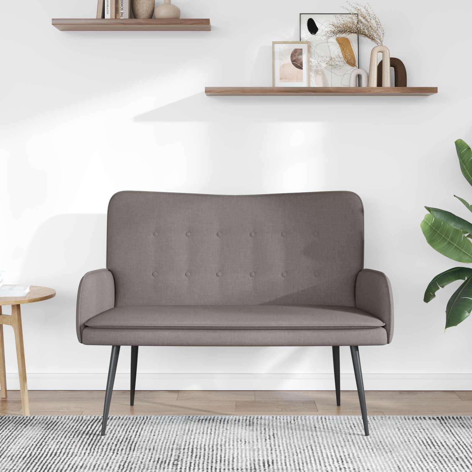 2-Sitzer Sofa Taupe 115 x 61 x 87 cm Stoff