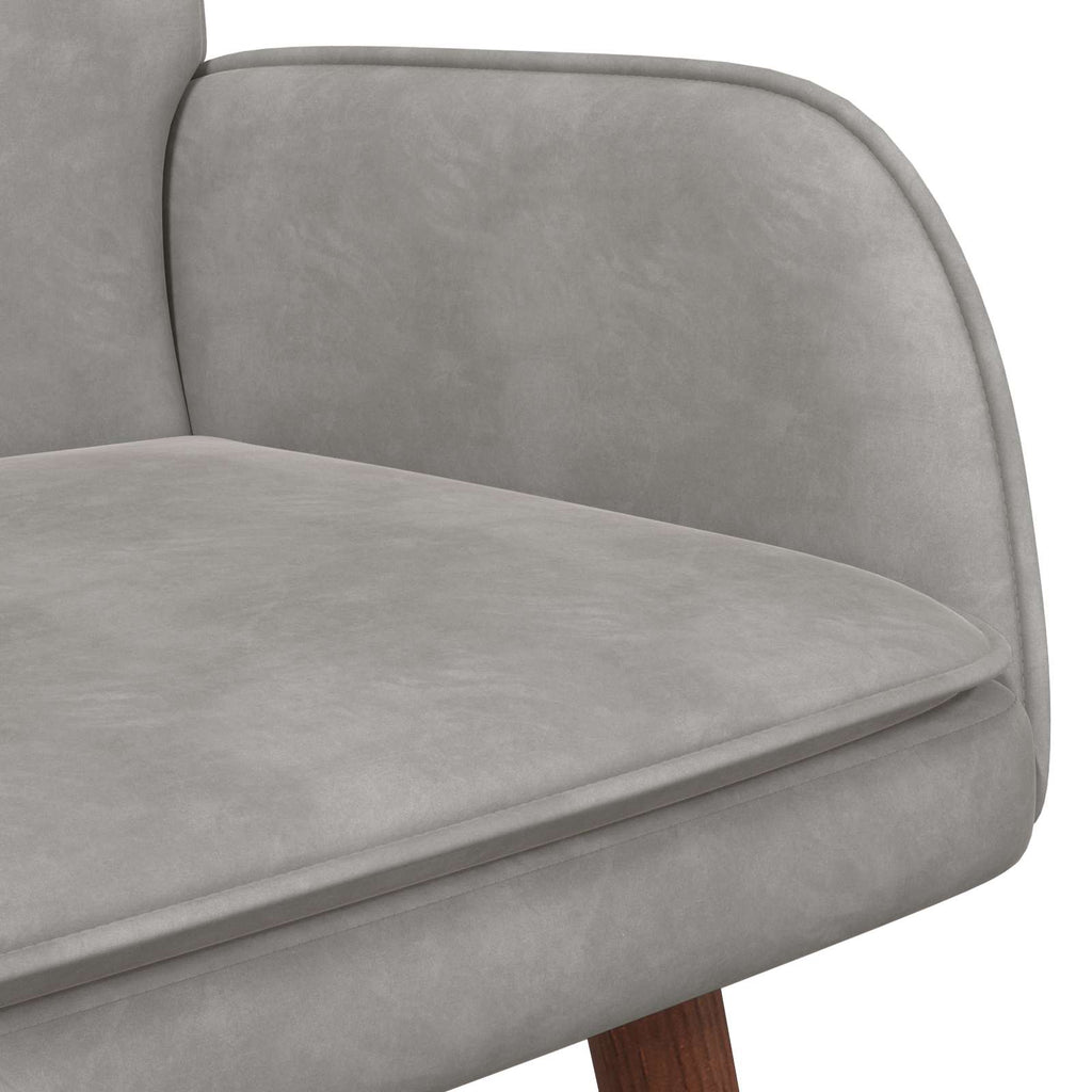 2-Sitzer Sofa Hellgrau 115 x 61 x 87 cm Samt (V)