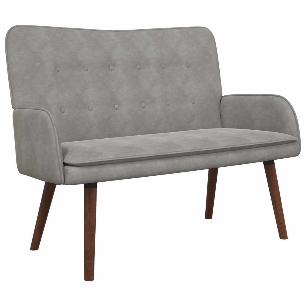 2-Sitzer Sofa Hellgrau 115 x 61 x 87 cm Samt (V)