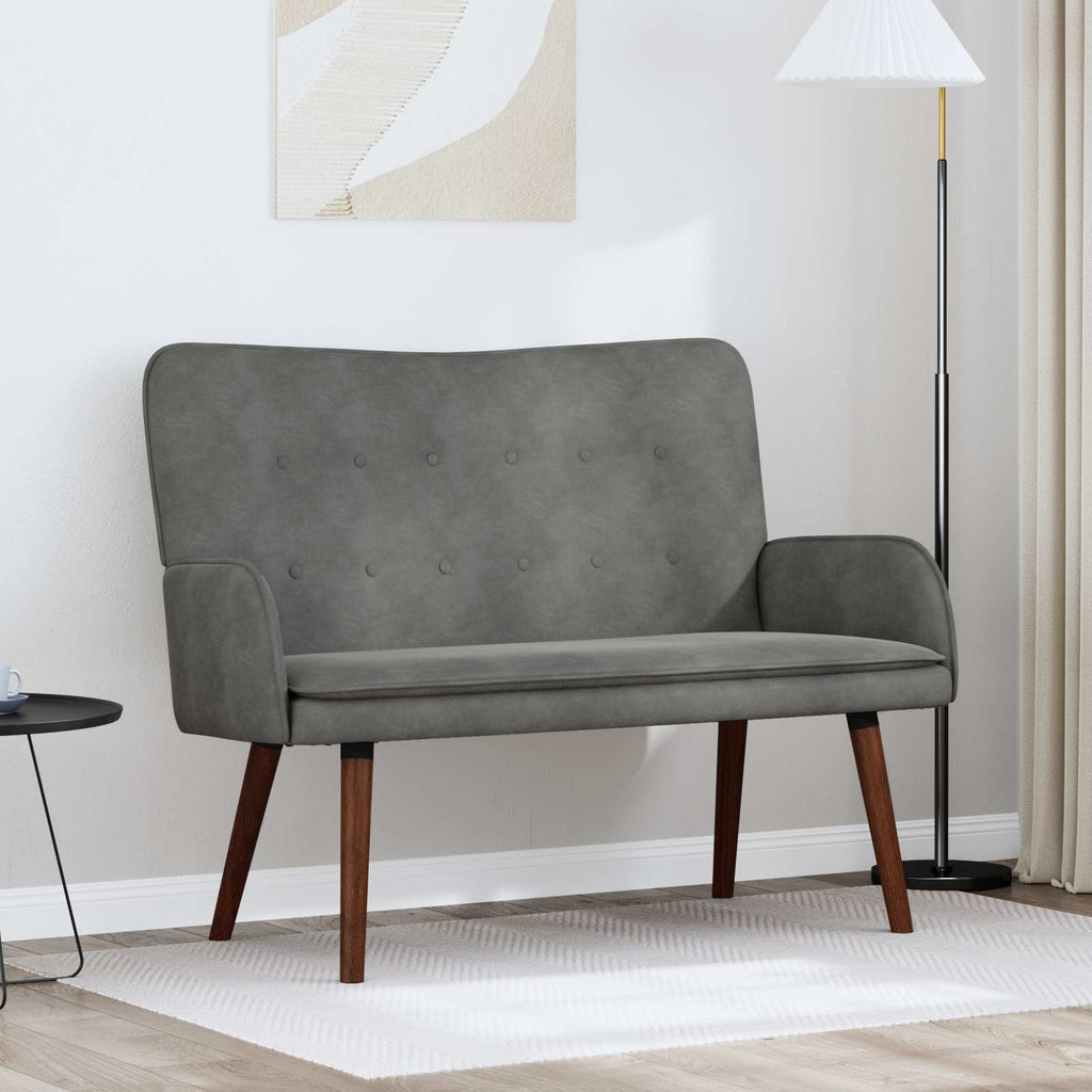 2-Sitzer Sofa Dunkelgrau 115 x 61 x 87 cm Samt (V)