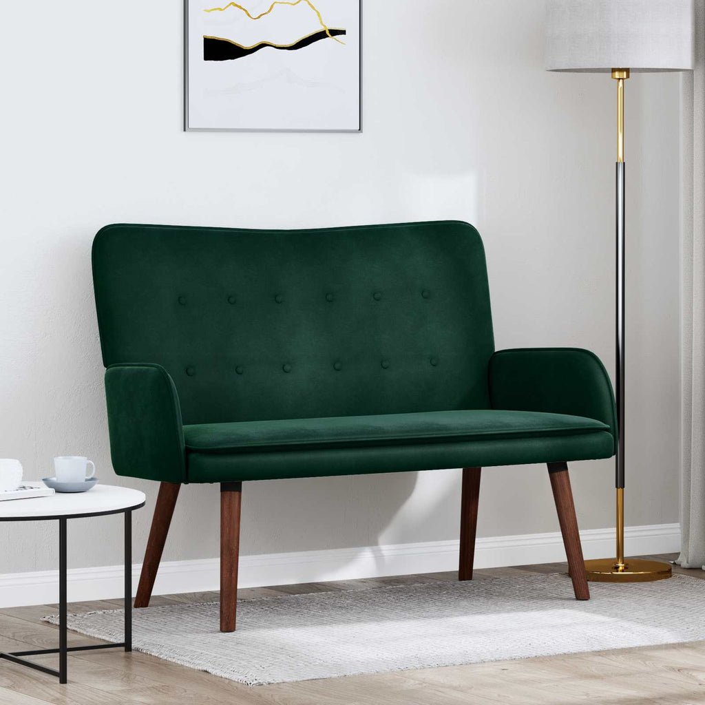 2-Sitzer Sofa Dunkelgrün 115 x 61 x 87 cm Samt (V)