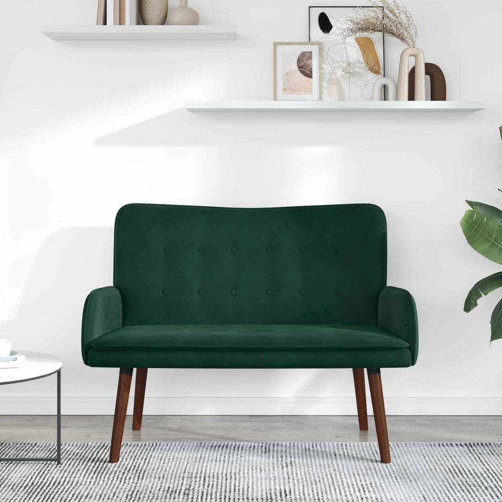 2-Sitzer Sofa Dunkelgrün 115 x 61 x 87 cm Samt (V)