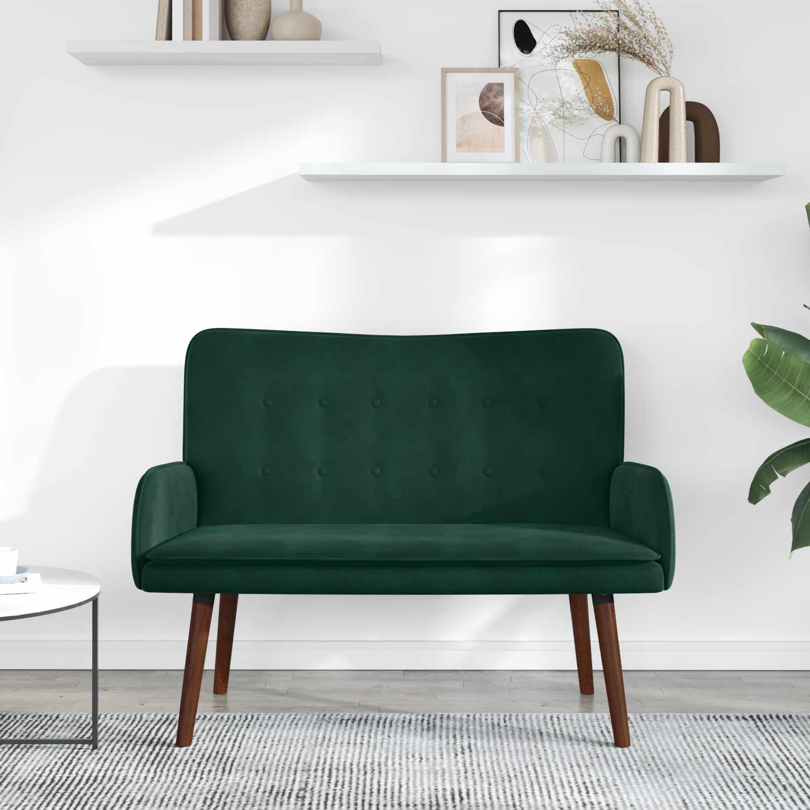 2-Sitzer Sofa Dunkelgrün 115 x 61 x 87 cm Samt (V)