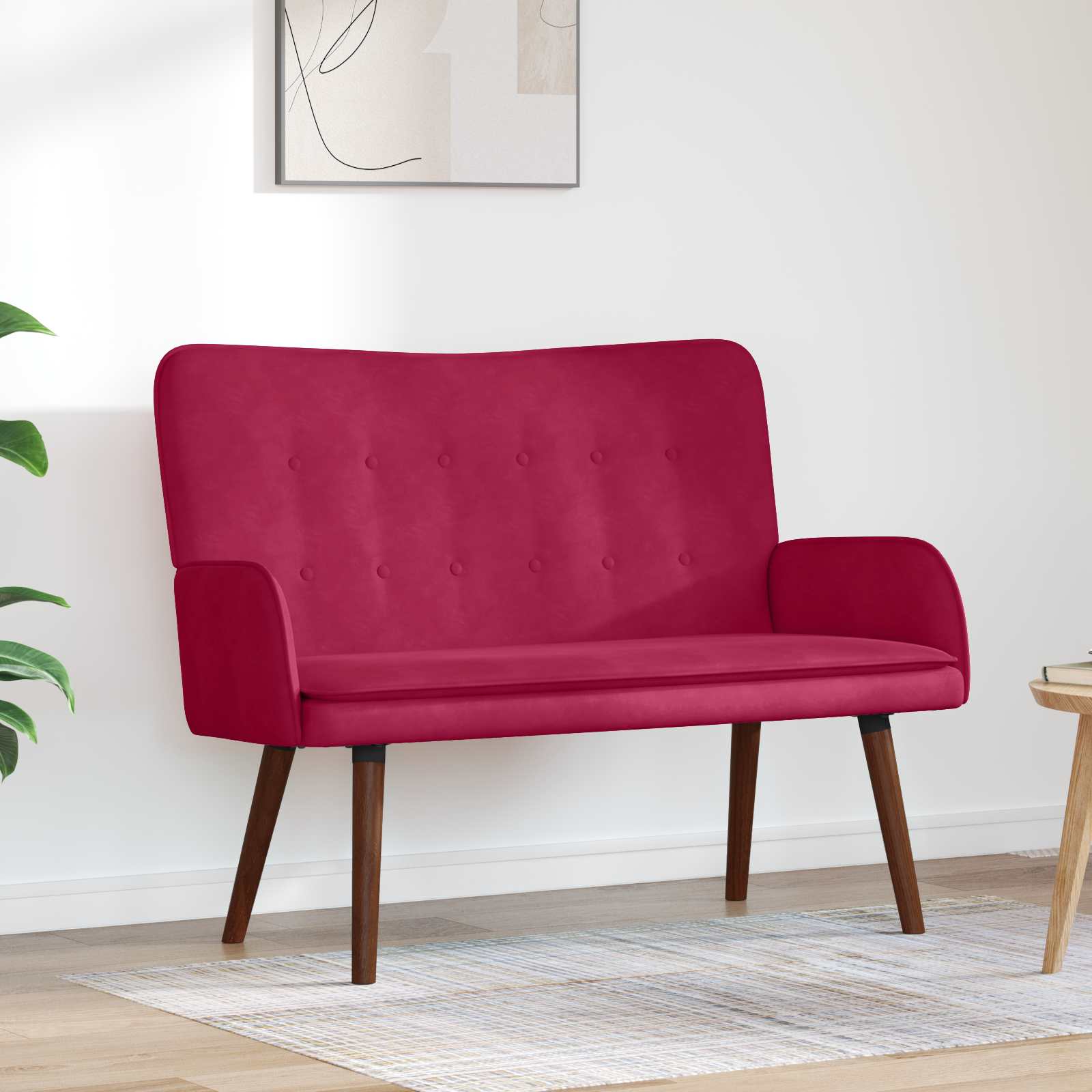 2-Sitzer Sofa Weinrot 115 x 61 x 87 cm Samt (V)