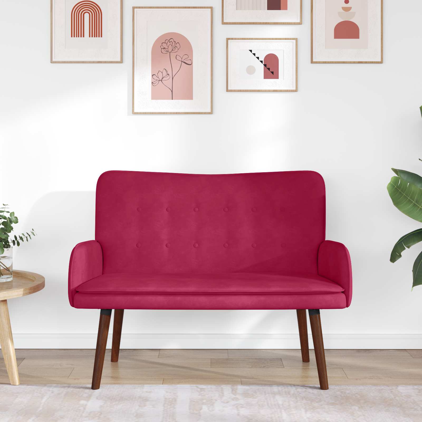 2-Sitzer Sofa Weinrot 115 x 61 x 87 cm Samt (V)