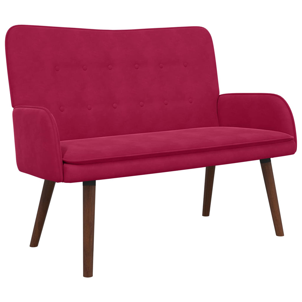 2-Sitzer Sofa Weinrot 115 x 61 x 87 cm Samt (V)