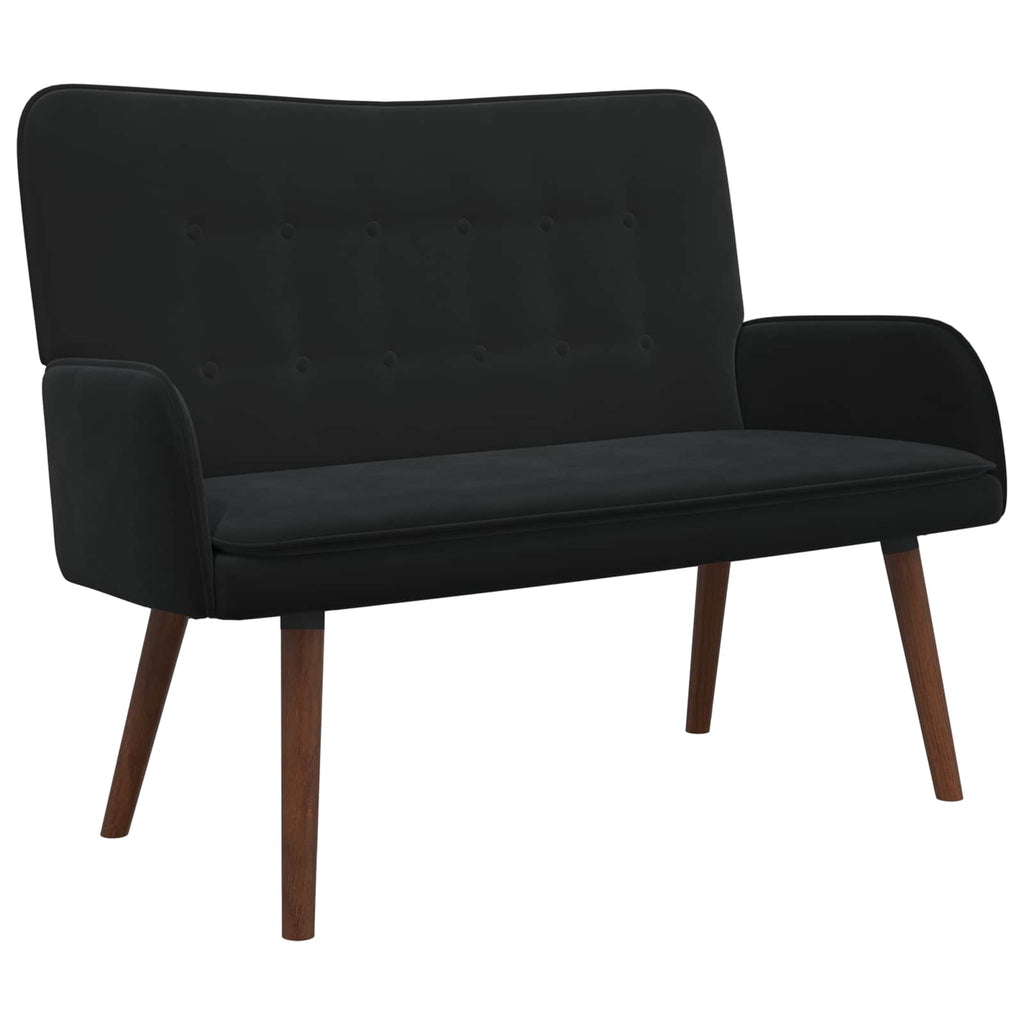 2-Sitzer Sofa Schwarz 115 x 61 x 87 cm Samt (V)