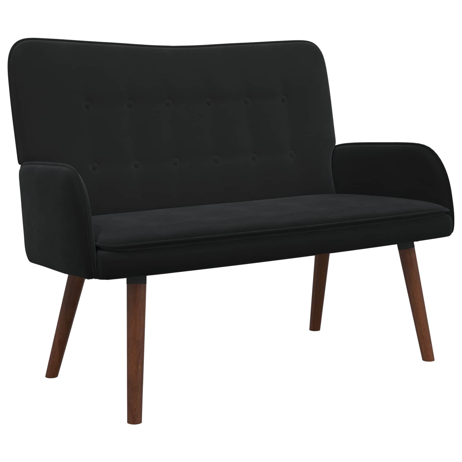 2-Sitzer Sofa Schwarz 115 x 61 x 87 cm Samt (V)