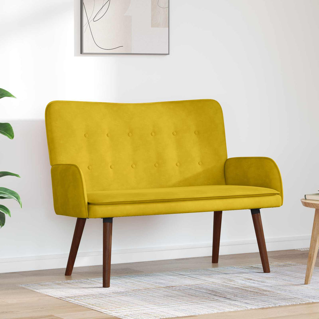2-Sitzer Sofa Gelb 115 x 61 x 87 cm Samt (V)