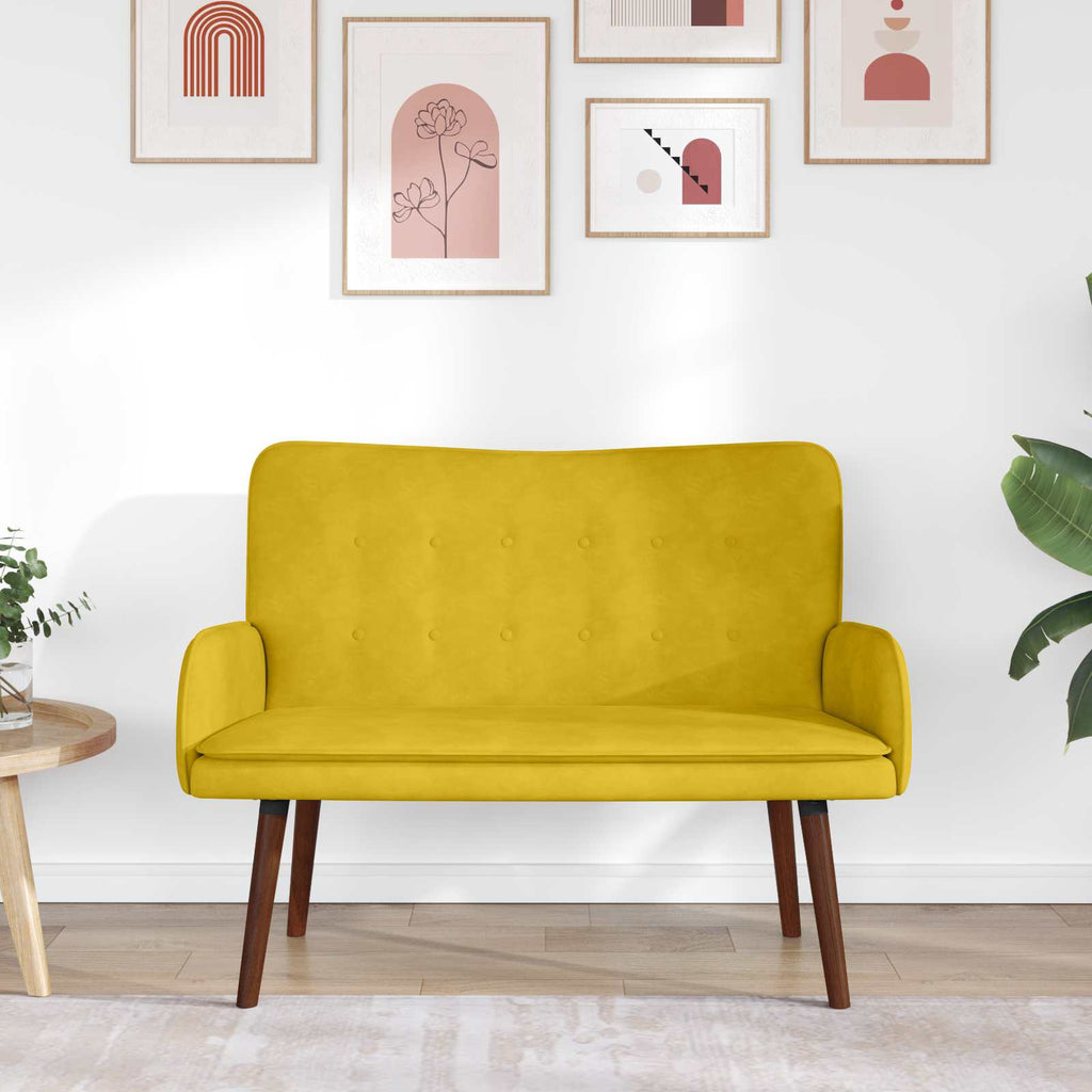2-Sitzer Sofa Gelb 115 x 61 x 87 cm Samt (V)