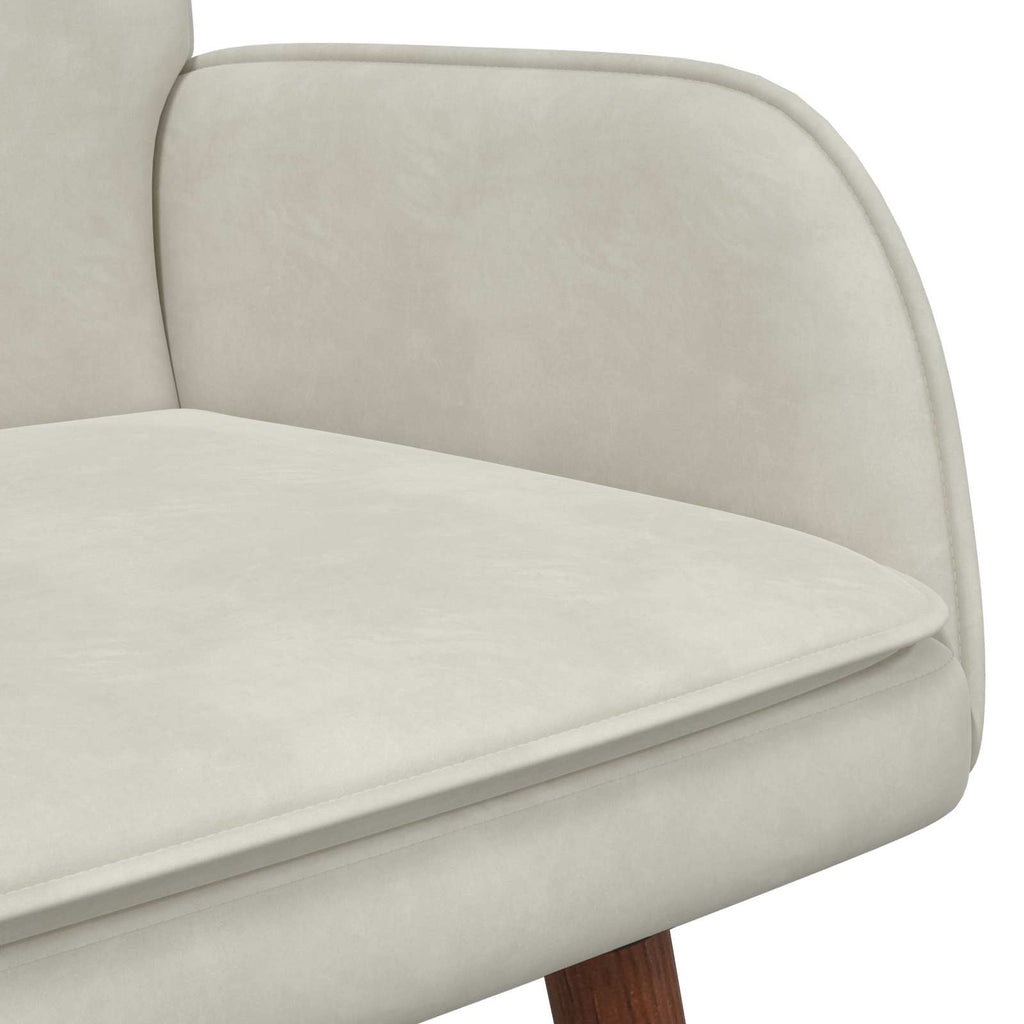 2-Sitzer Sofa Creme 115 x 61 x 87 cm Samt (V)