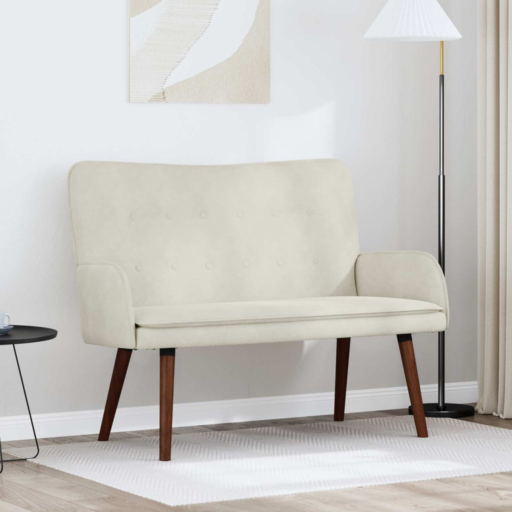 2-Sitzer Sofa Creme 115 x 61 x 87 cm Samt (V)