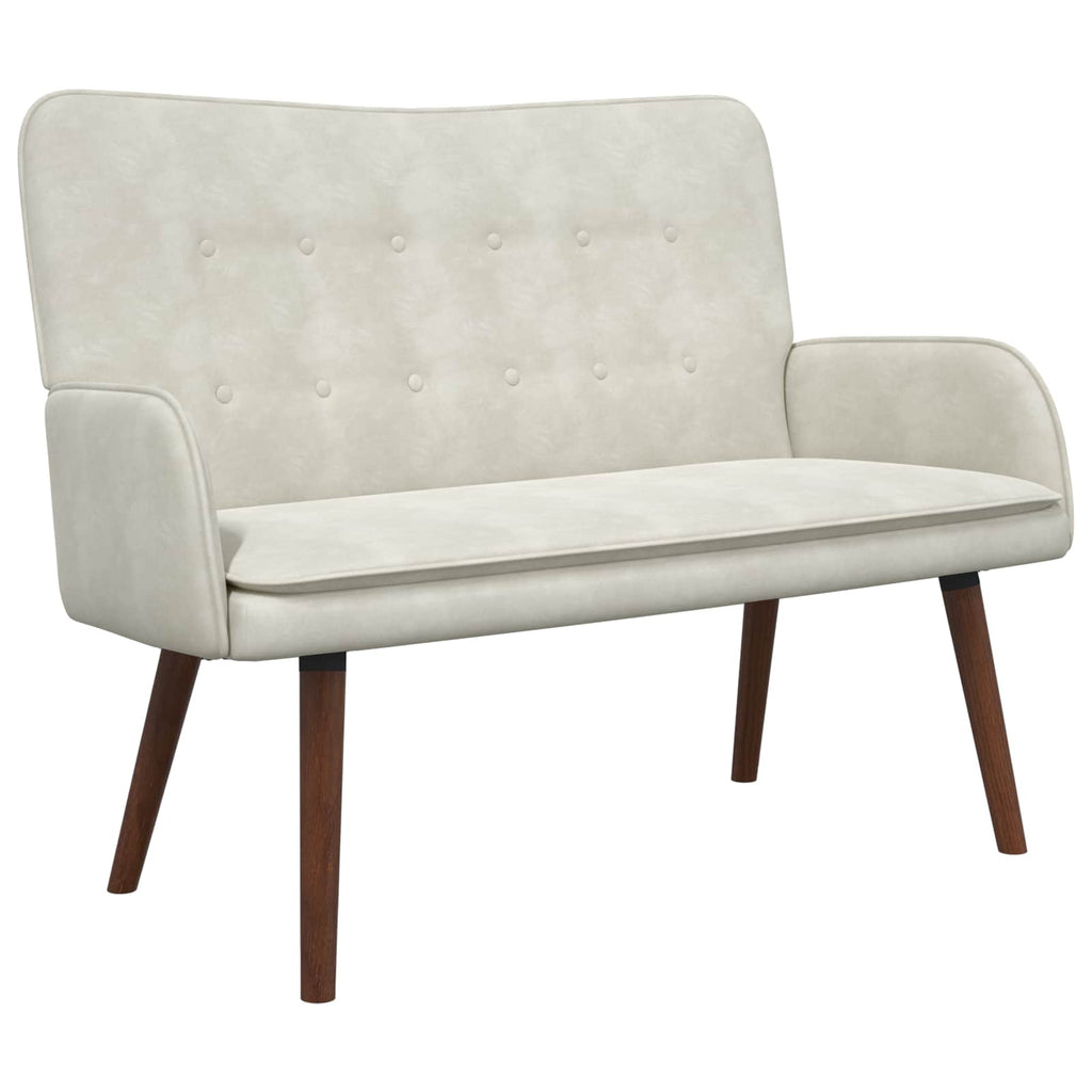 2-Sitzer Sofa Creme 115 x 61 x 87 cm Samt (V)